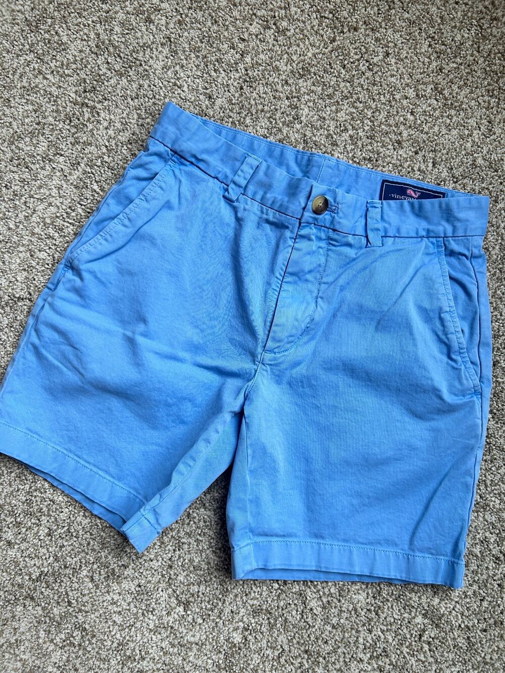 Vineyard Vines Youth Shep & Ian Light Blue Breaker Shorts, Waist 28"